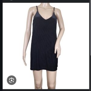 NWOT Wild Fable Mini Dress Black velvet stripe size Medium